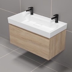 Double Bathroom Vanity, Floating, Modern, 40 inch